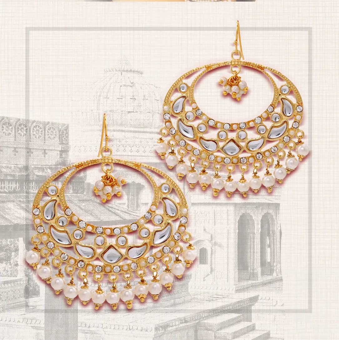 Estele - Stylish Fancy Party Wear Kundan Chandbali Earrings