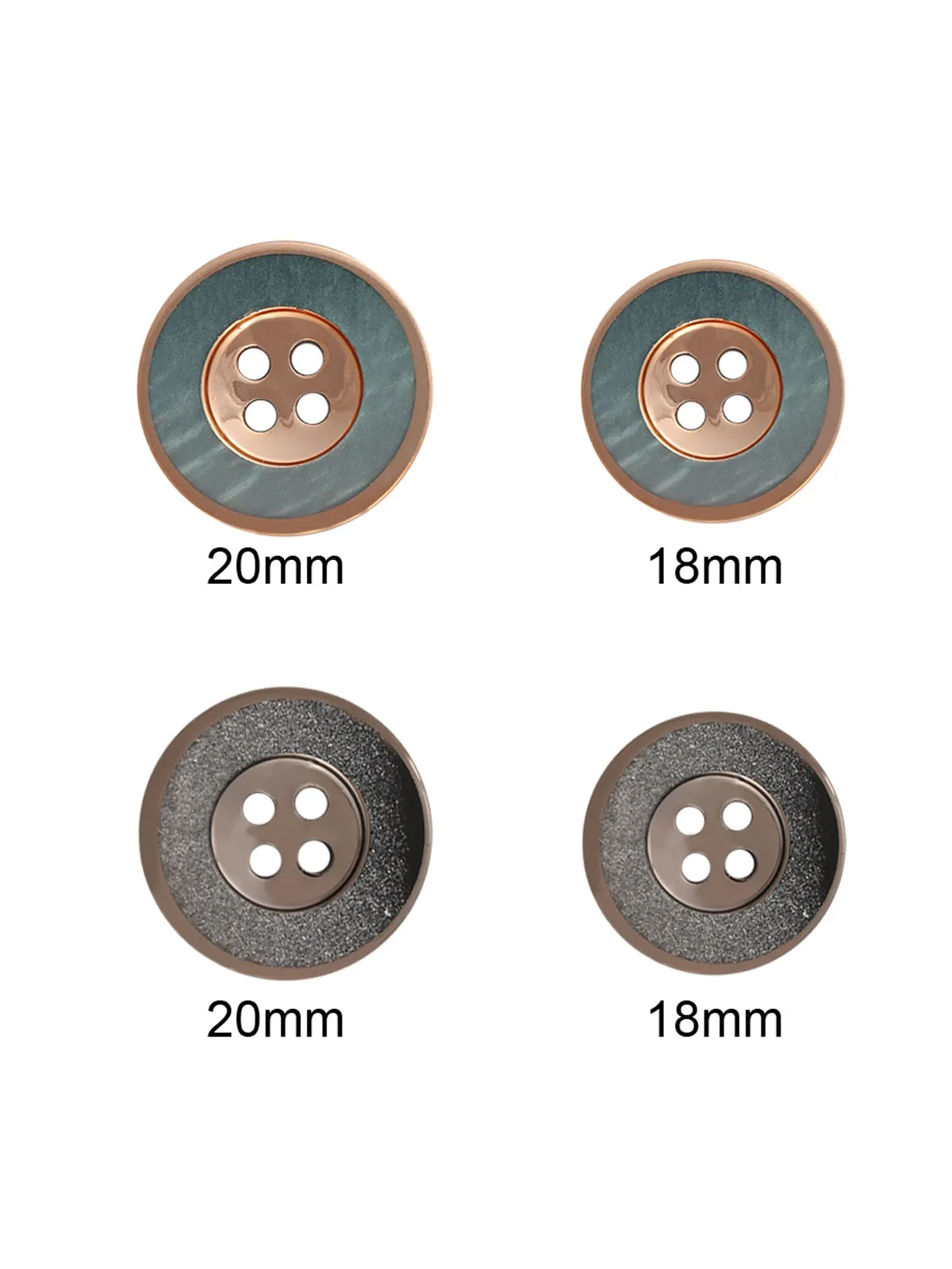 Fancy Rounded Rim 4-Hole Coat Button