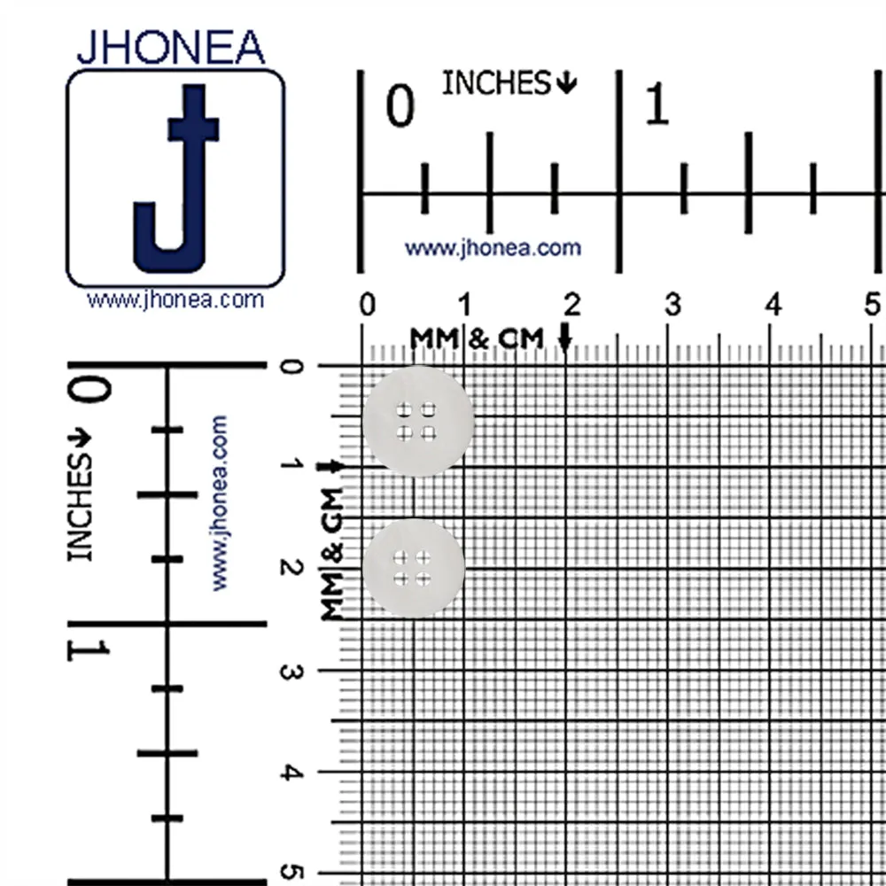 Glossy 4-Hole White Shirt Buttons