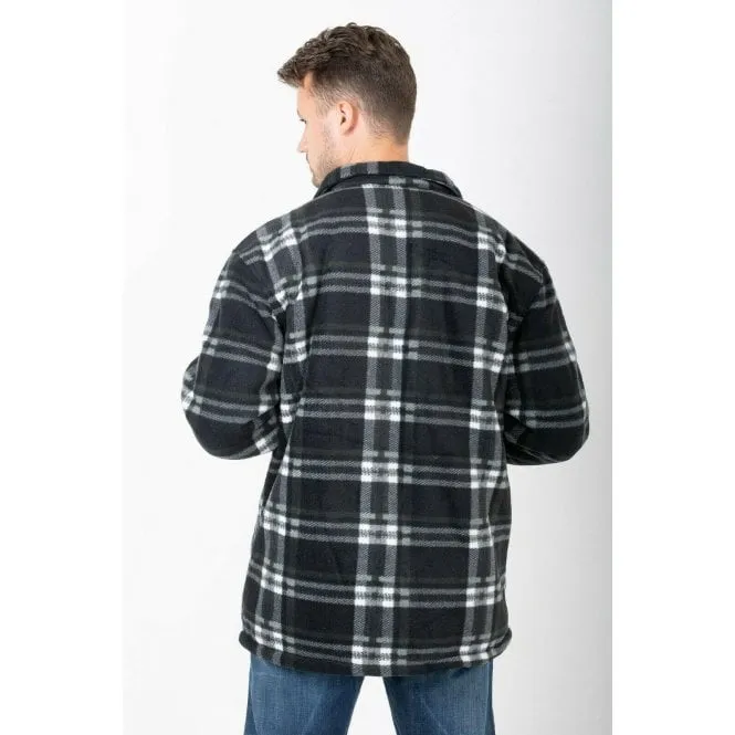 Hazy Blue Mens Baxter Sherpa Lumberjack Fleece Shirt