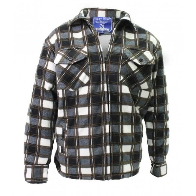 Hazy Blue Mens Baxter Sherpa Lumberjack Fleece Shirt