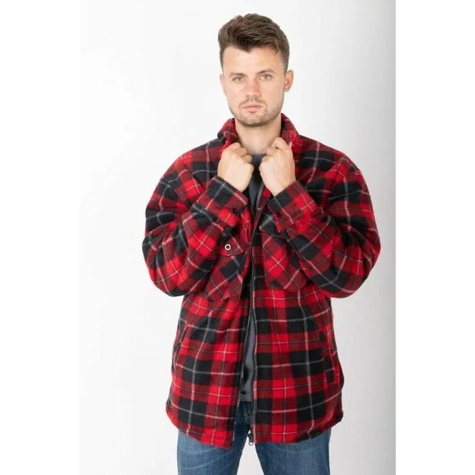 Hazy Blue Mens Baxter Sherpa Lumberjack Fleece Shirt