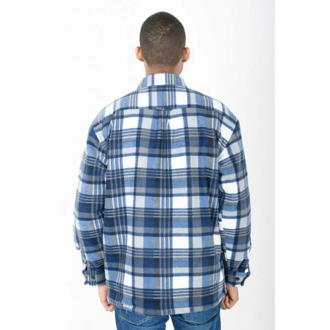 Hazy Blue Mens Baxter Sherpa Lumberjack Fleece Shirt