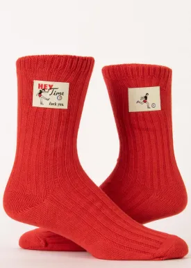 Hey Time Fuck You Organic Cotton Tag Socks