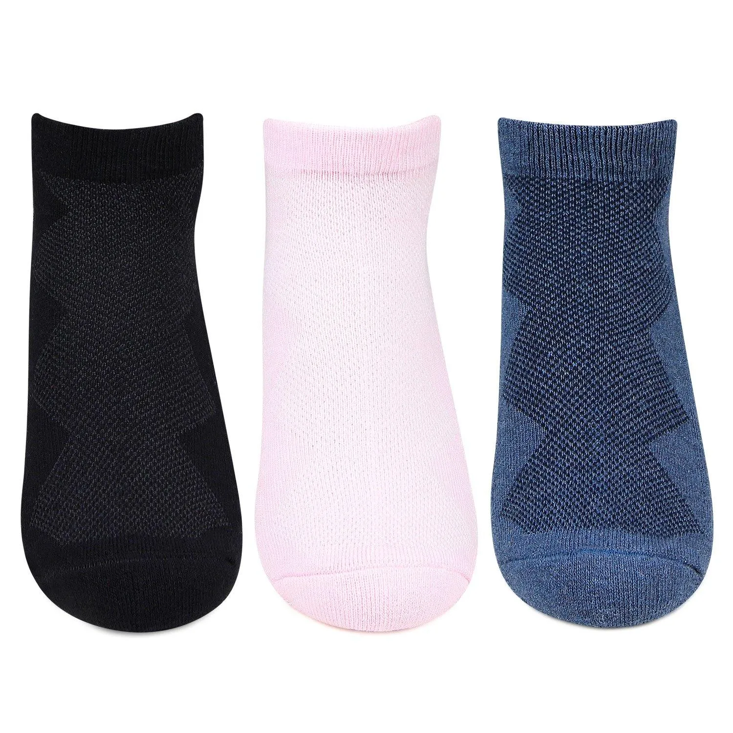 Hush Puppies Women's Multicolored Cushioned Ankle Socks - Pack of 3