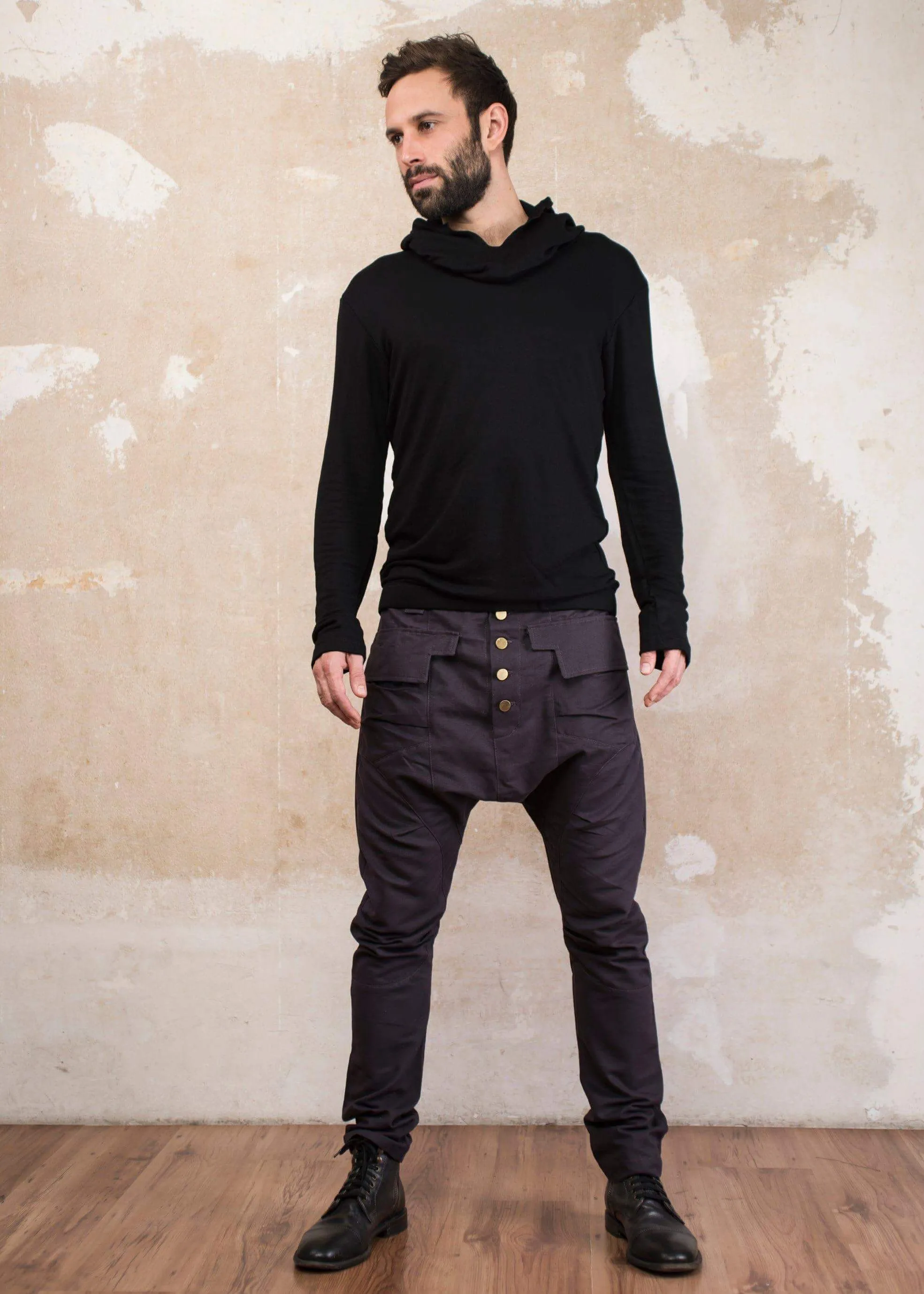 ILTA BLACK - Cowl Neck Organic Cotton Hoodie