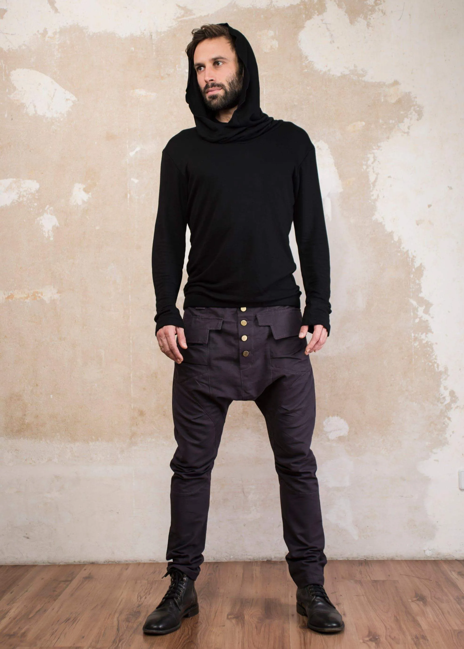 ILTA BLACK - Cowl Neck Organic Cotton Hoodie