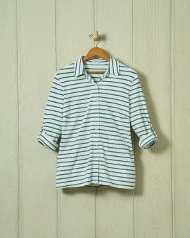 Indigo Avalon Knit Top in White/Navy Stripe