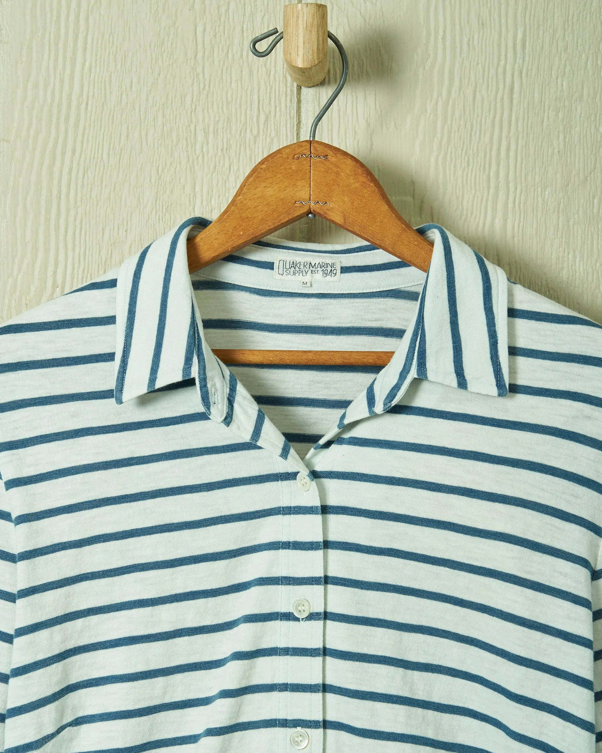 Indigo Avalon Knit Top in White/Navy Stripe