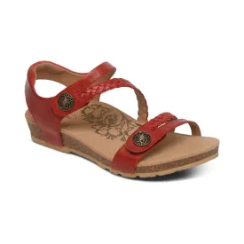 Jillian Braided Quarter Strap Sandal Red