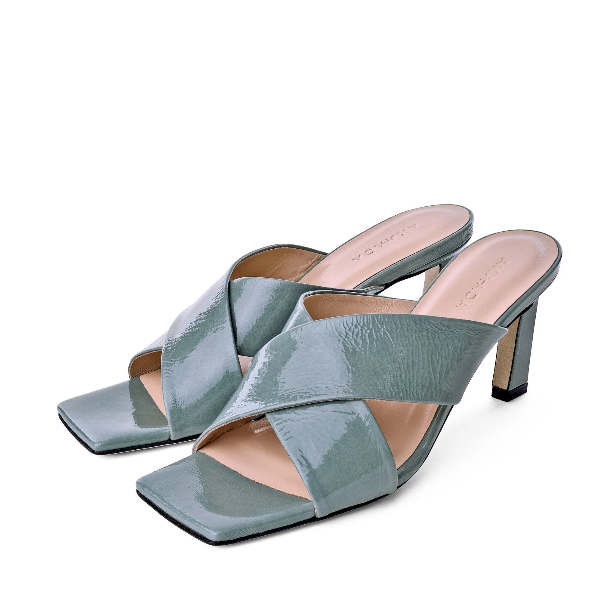 Kaori Avocado Green Soft Naplak Mules