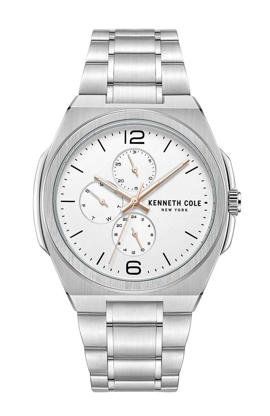 Kenneth Cole Men's Silver Analog Stainless Steel Strap Watch KCWGK0016204