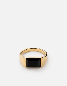 Lennox Onyx Ring, Gold Vermeil