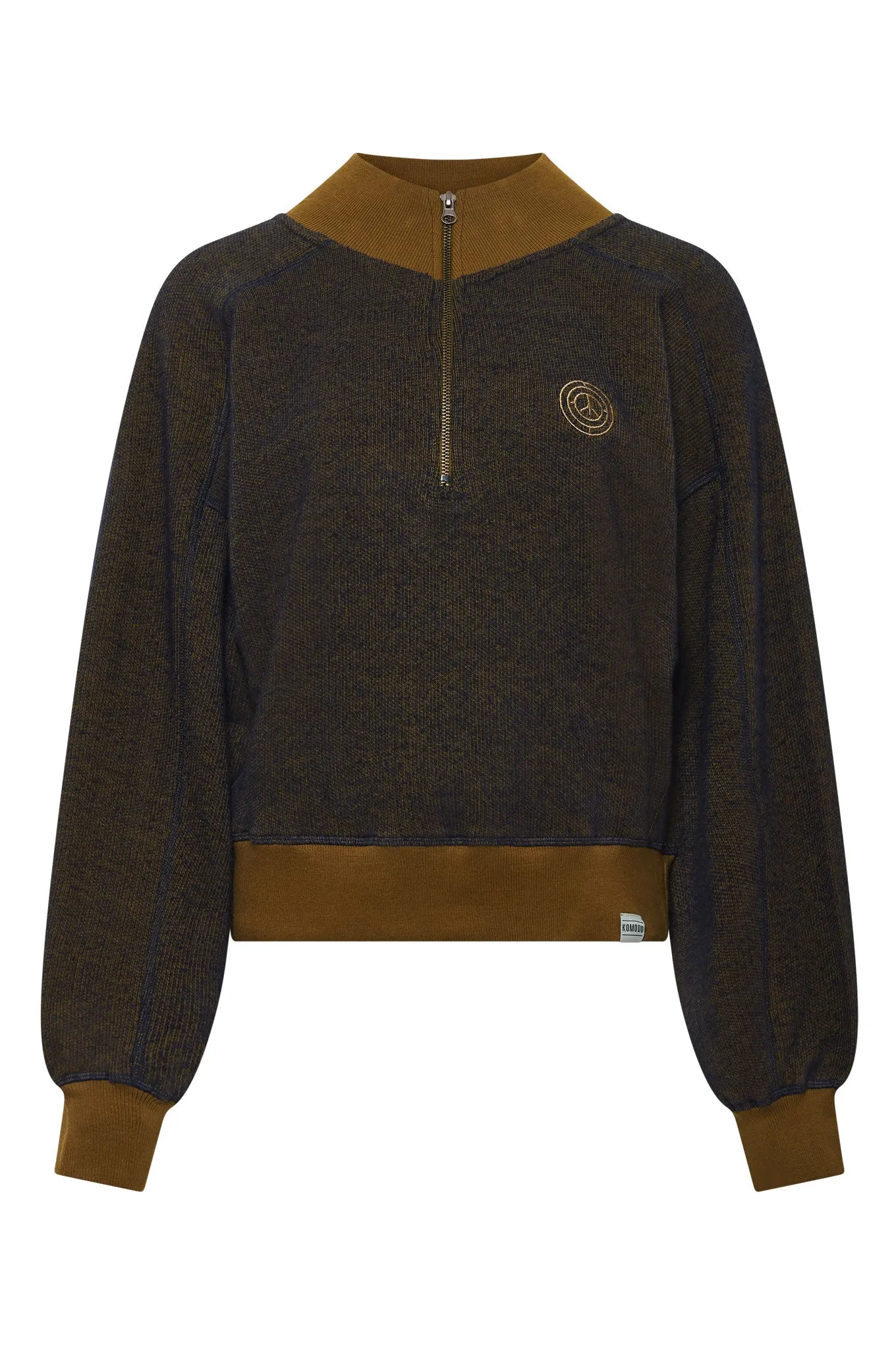 MAIA Organic Cotton Zip Sweat - Khaki