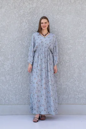 Maternity Mint Cotton Kaftan, Cotton caftan for women, Oversize kaftan Boho maxi dress,Bohemian maxi dress, Boho summer caftan