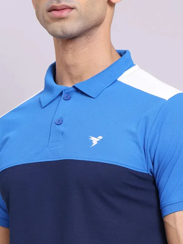 Men Colorblock Slim Fit Polo T-shirt with MATPIQ