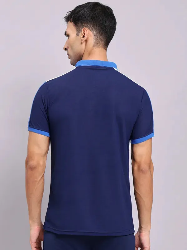 Men Colorblock Slim Fit Polo T-shirt with MATPIQ