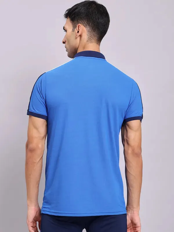 Men Colorblock Slim Fit Polo T-shirt with MATPIQ