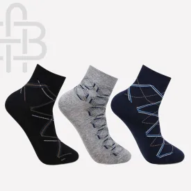 Men Formal Ankle Length Business & Office Socks-Pack Of 3