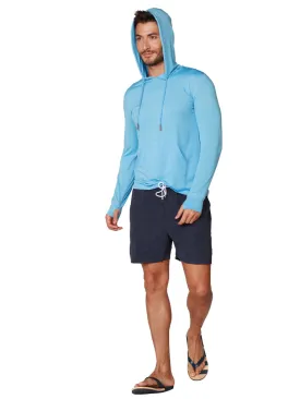 Men's Long Sleeve Hoodie in sky color