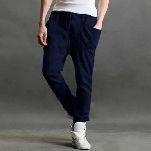 Men's Sports Polyester Loose Drawstring Pants