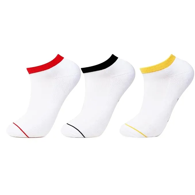 Men's White Cushioned Ankle Sports Socks - Pack of 3