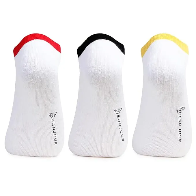 Men's White Cushioned Ankle Sports Socks - Pack of 3