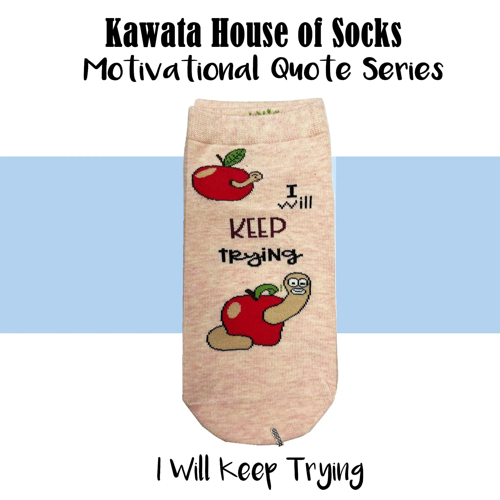 Motivational Quote Series " I Will Keep Trying " Casual Ankle Socks