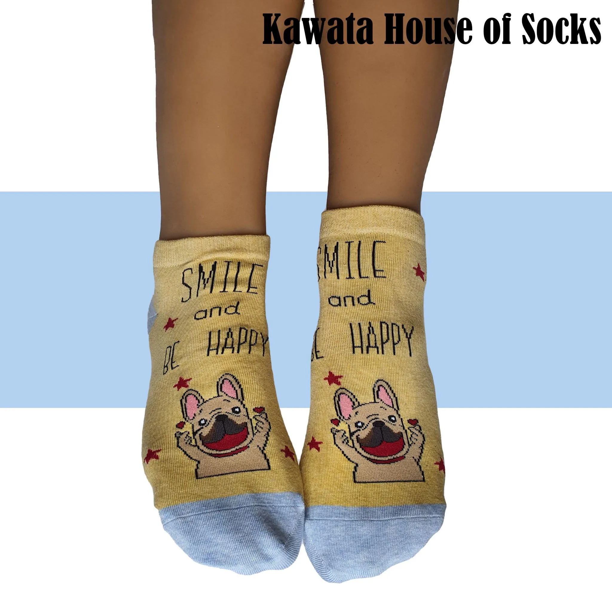 Motivational Quote Series " Smile and Be Happy " Casual Ankle Socks