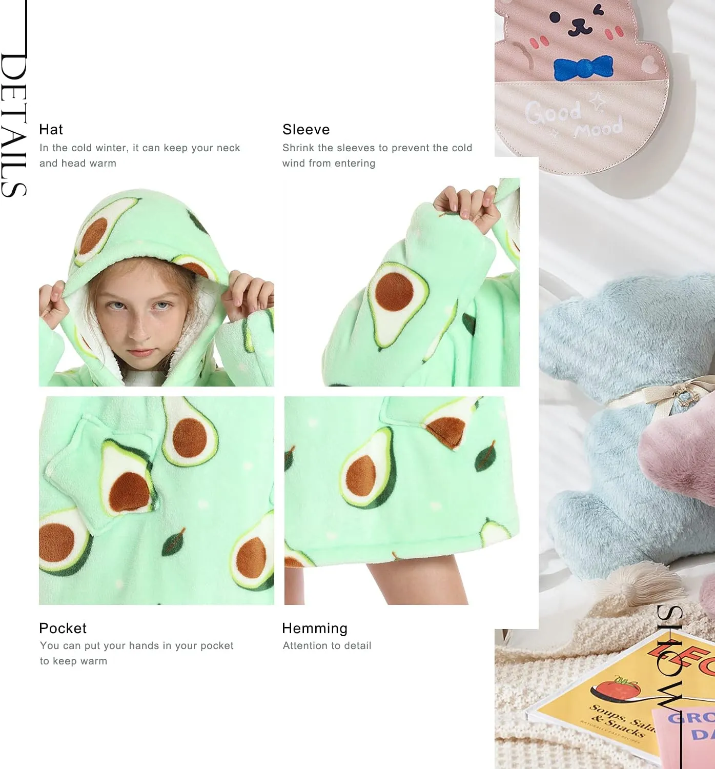 My Snuggy - Kids Avocado Hoodie Blanket