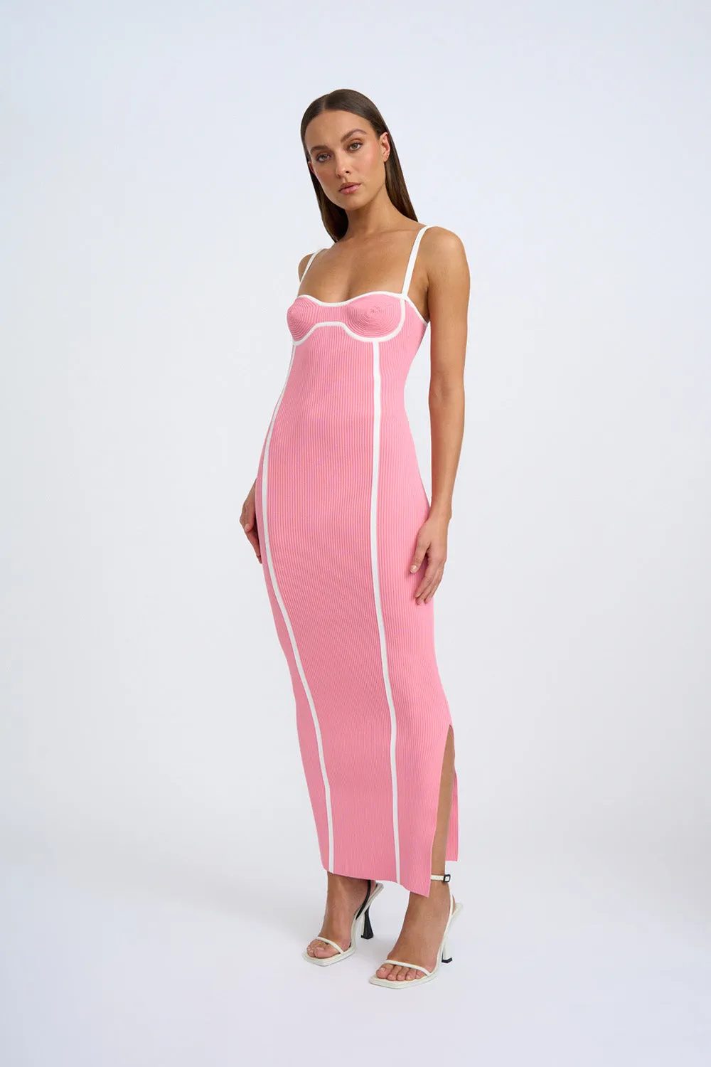 Nautilus Swirl Knit Midi Dress | Final Sale - Pink Ivory