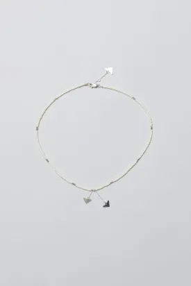 Neema Short Necklace - OFF WHITE/SILVER