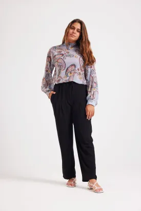 PAISLEY CHIFFON BLOUSE - LILAC