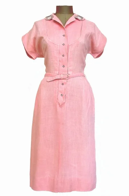 Pale Pink Linen with Beaded Collar