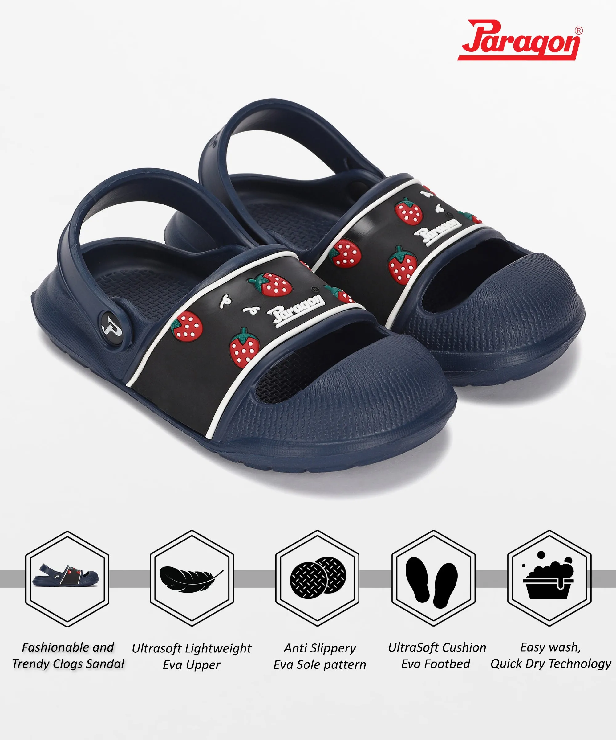 Paragon EVK8000C Kids Casual Fashion Clogs | Comfortable Trendy Outdoor Indoor Clogs for Boys & Girls