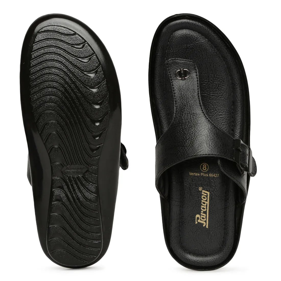 Paragon Men Black Vertex Sandal (PU66427GP_BLK)