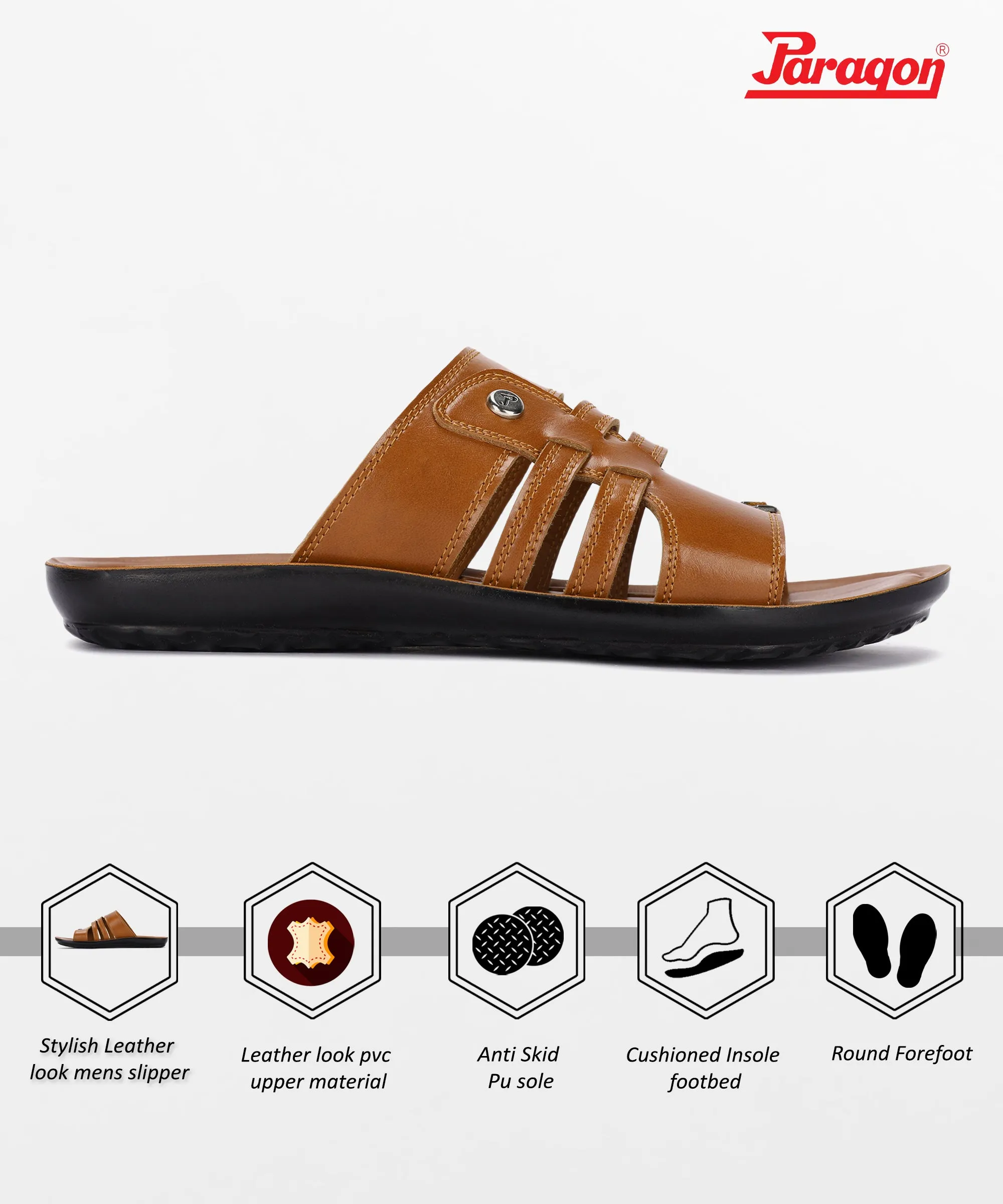 Paragon PUK2228G Men Stylish Sandals | Comfortable Sandals for Daily Outdoor Use | Casual Formal Sandals with Cushioned Soles