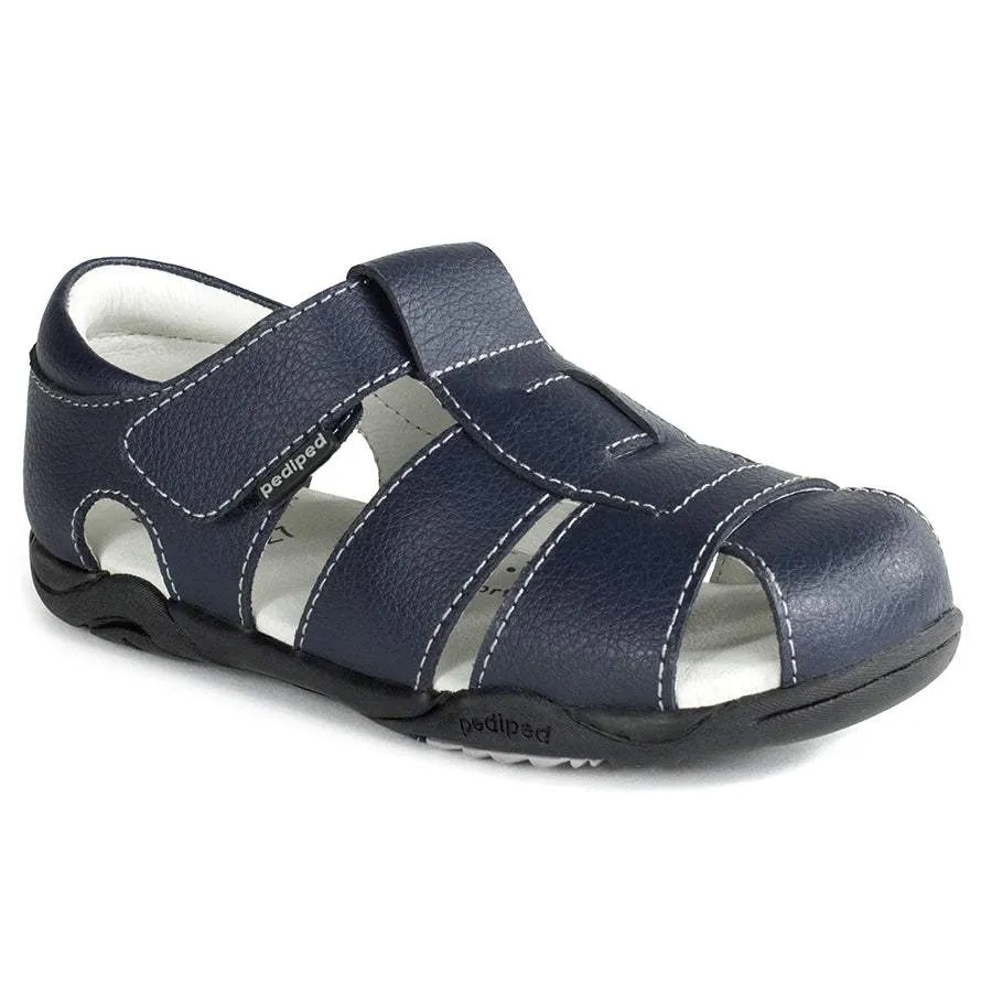 Pediped Sydney Boys Leather Navy Sandals