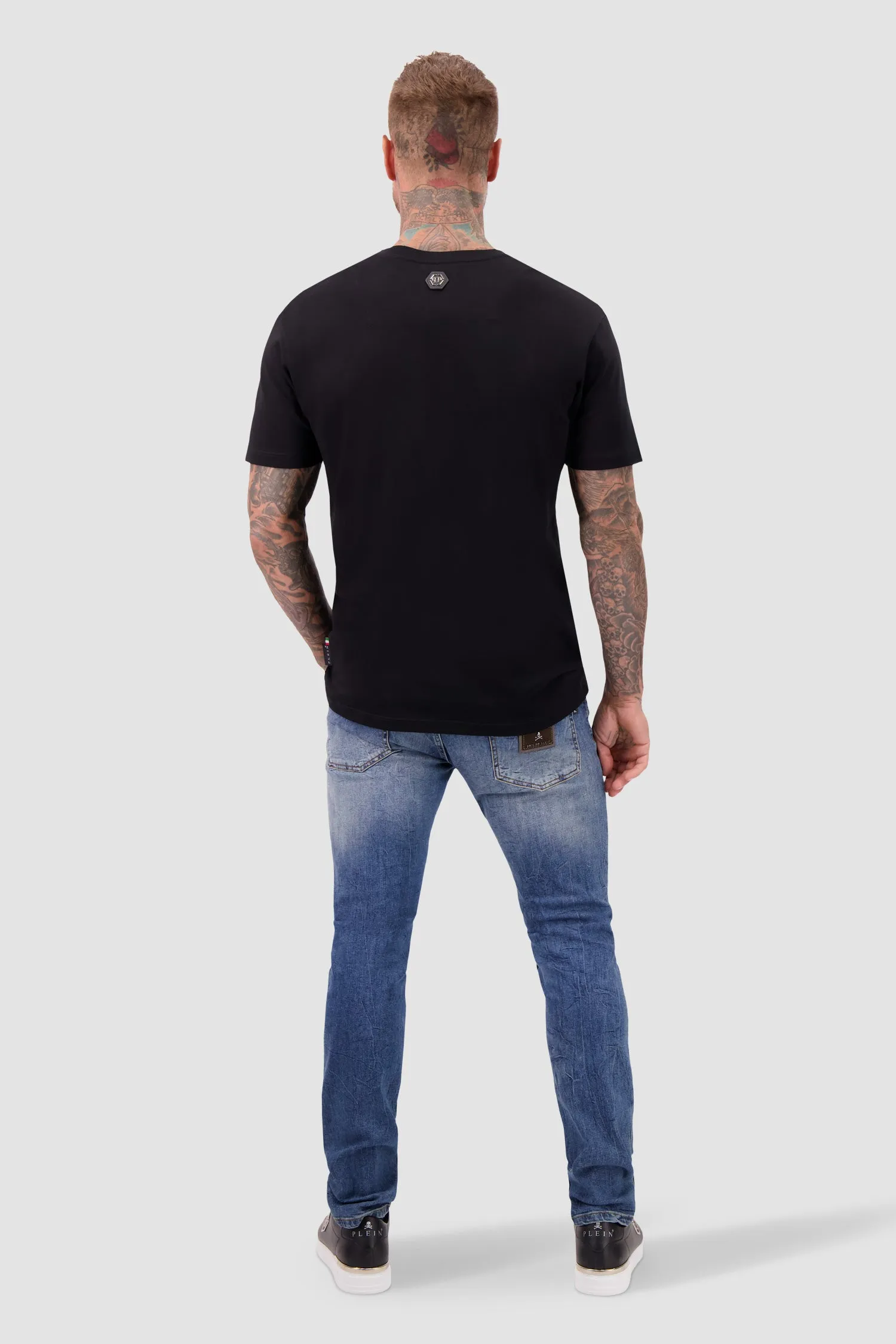 Philipp Plein Black Round Neck SS T-Shirt