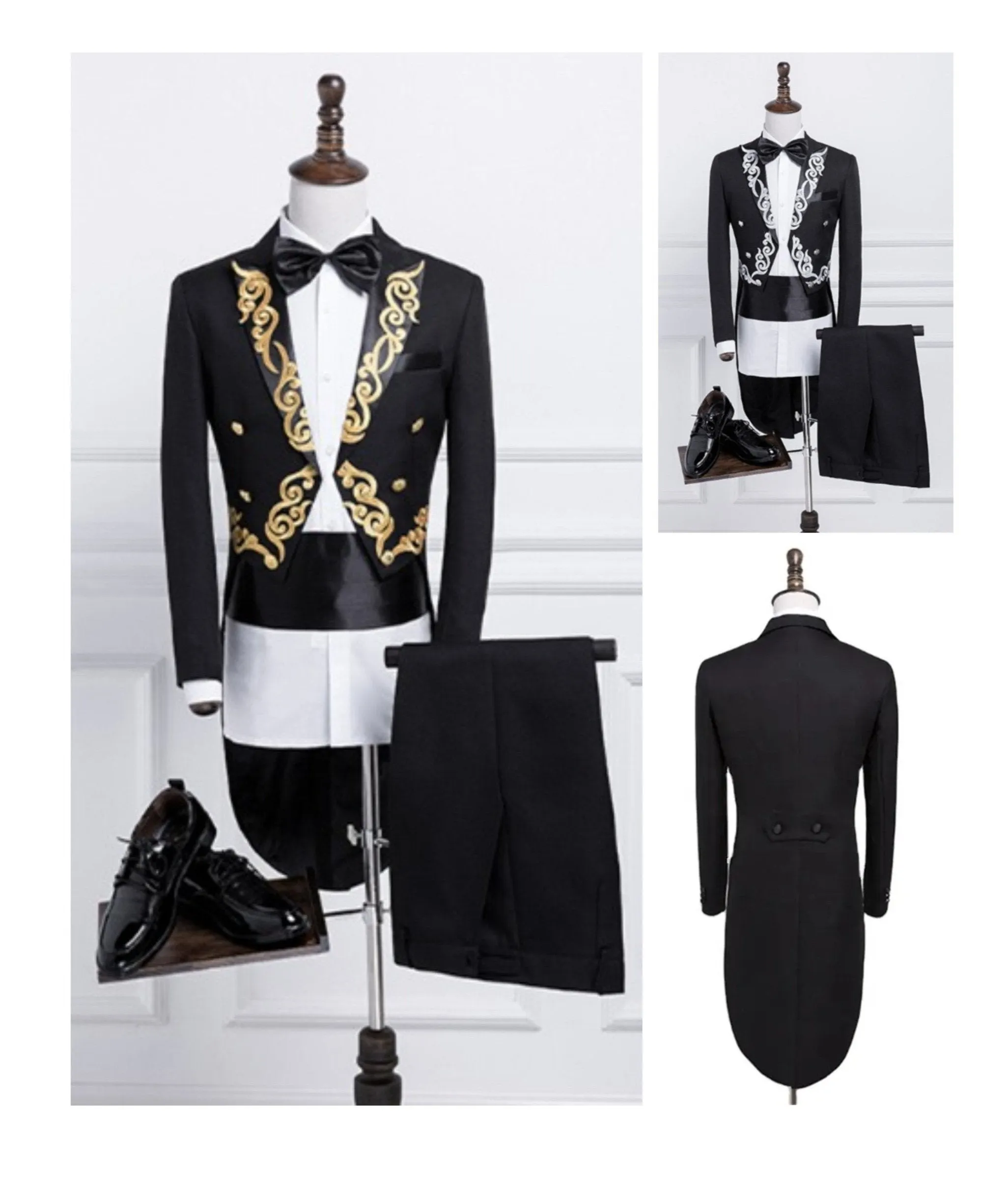 Premium Quality Party Dress Elegant Wedding Suits Groom Embroidery Jacket  Pants Tuxedo | A1016