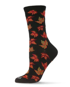 "Autumn Falling Leaves" Bamboo Socks by Me Moí - Medium