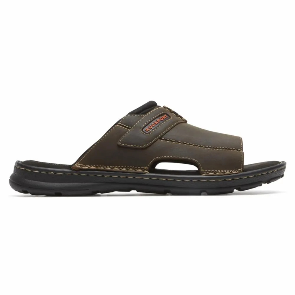 Rockport Men DARWYN SLIDE 2 BROWN II/LEATHER