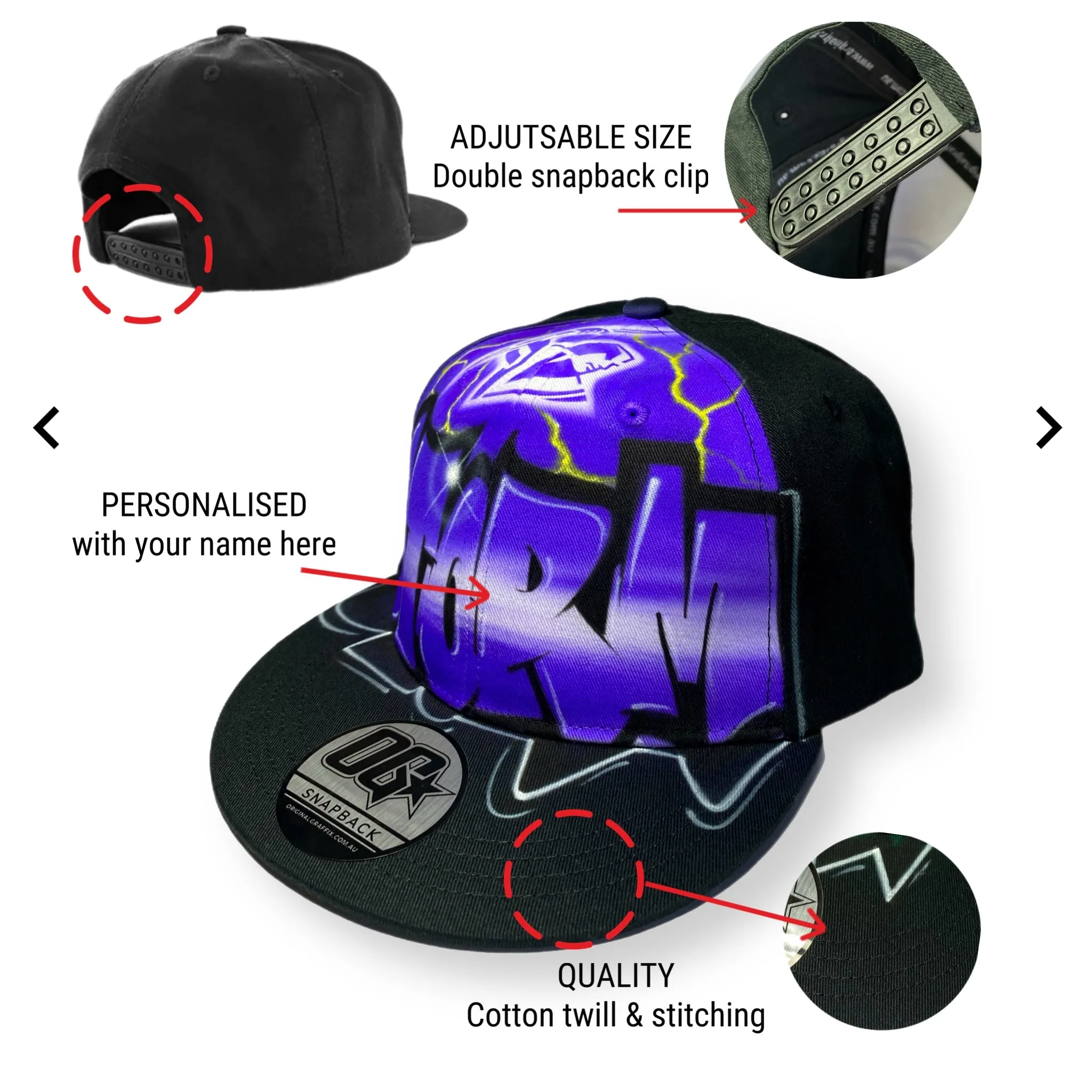 Storm Graffiti Name Snapback Cap