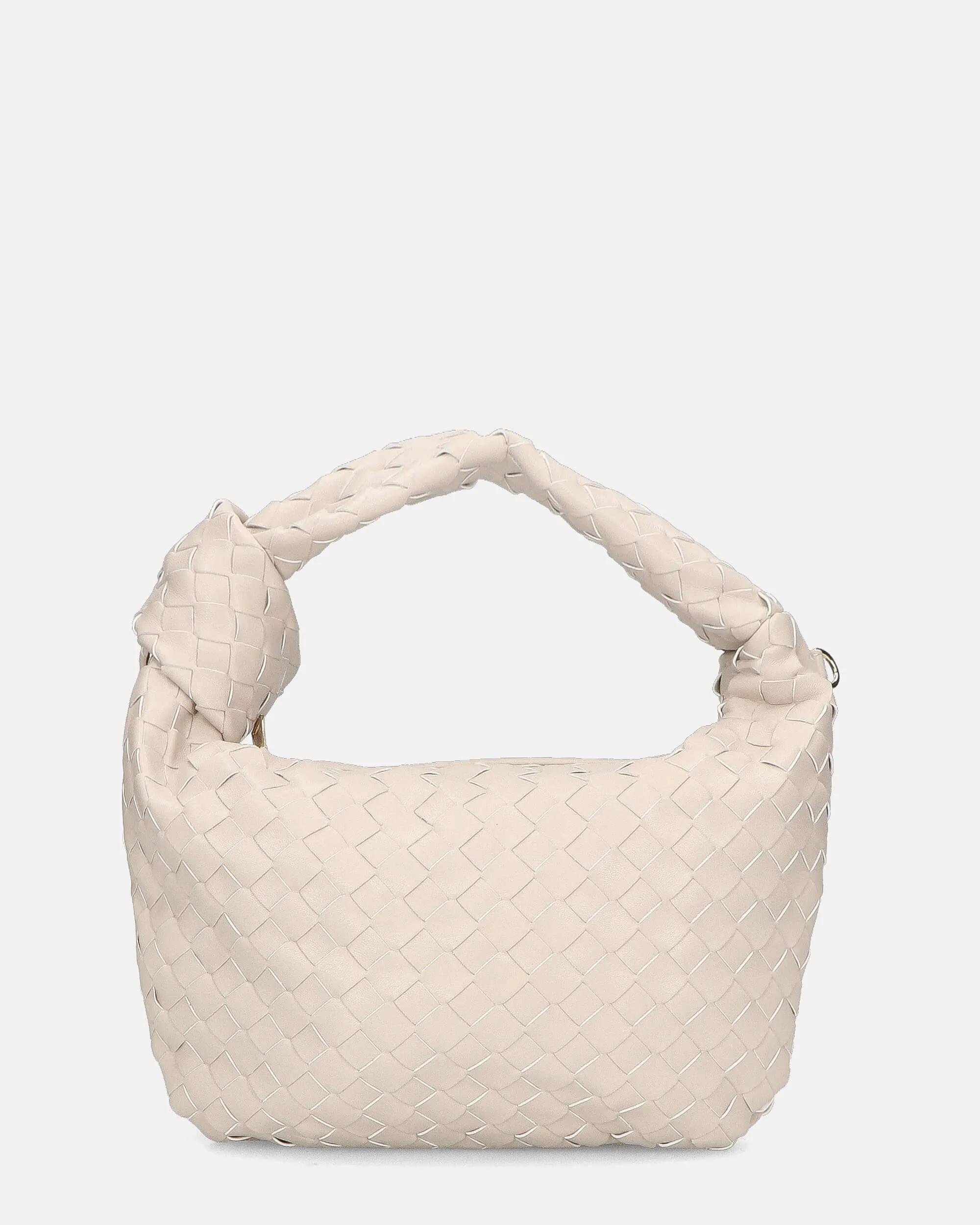 TAYLOR - borsa a spalla beige scuro intrecciata