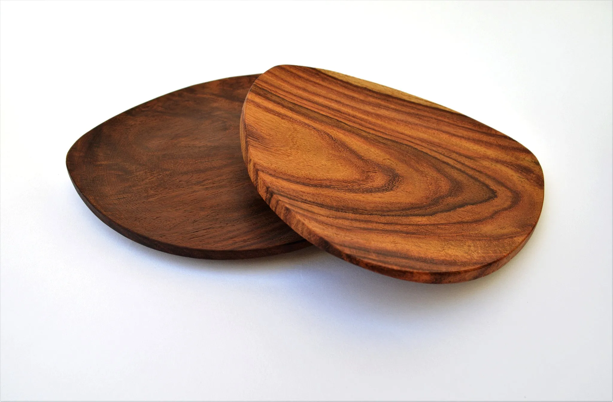 Triangle hand-turned wooden plate