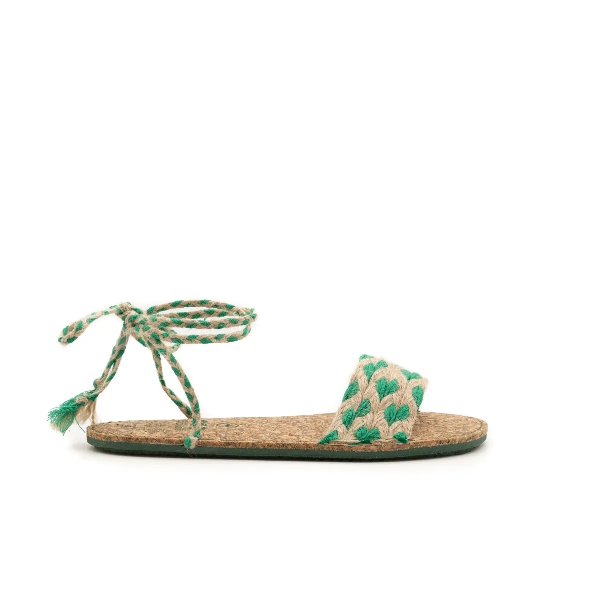 Vegan jute sandal green ANG003