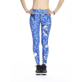 Women Plus Size Slim Quick-dry Print Stretched Gym Running Ninth Yoga Pants