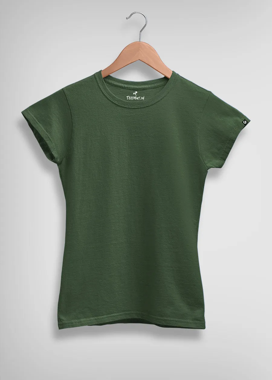 Women Solid Half Sleeve T-Shirt - Basil Green