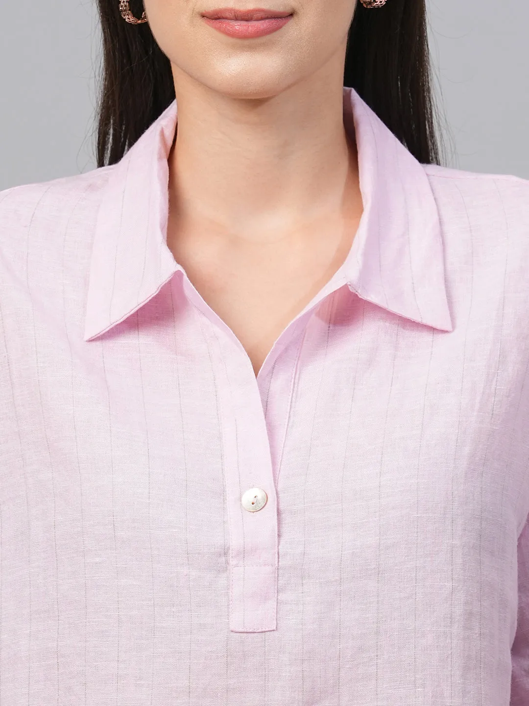 Women's Rose Linen Boxy Fit Blouse